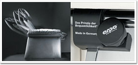 リクライニングの力を調整できるツマミを座面下に装備し、豊かで質の高い寛ぎを実現します。